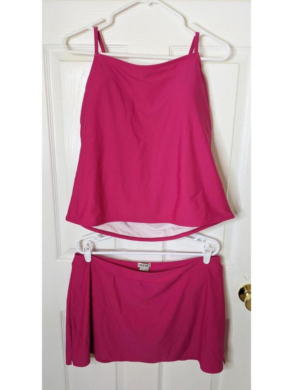 Orvis Women’s Hot Pink Tankini Swimsuit Two-Piece Size Large Skirt And Tank